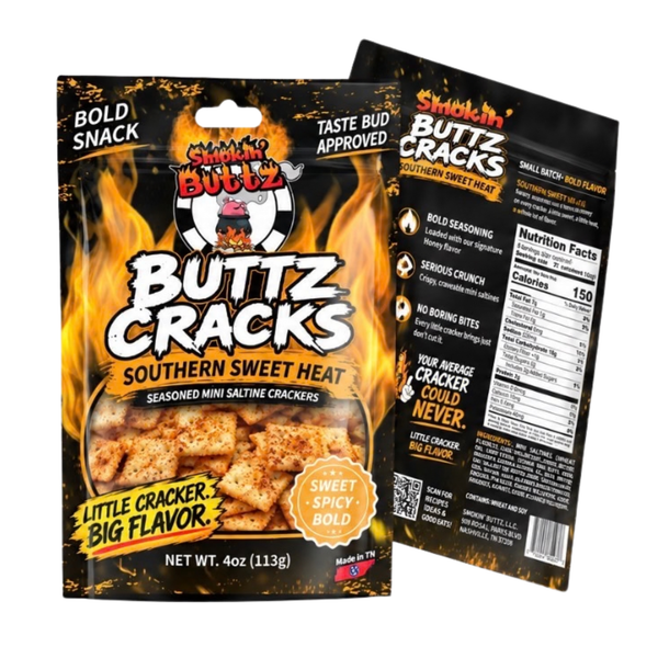 Smokin' Buttz Cracks – Southern Sweet Heat Seasoned Mini Saltine Crackers